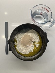 Mixing Foccacia ingredients