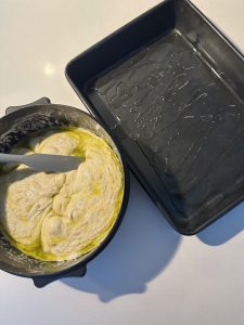 Foccacia dough and pan