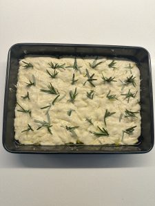 Foccacia ready to go in the oven