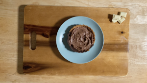 Adding the cream to the case