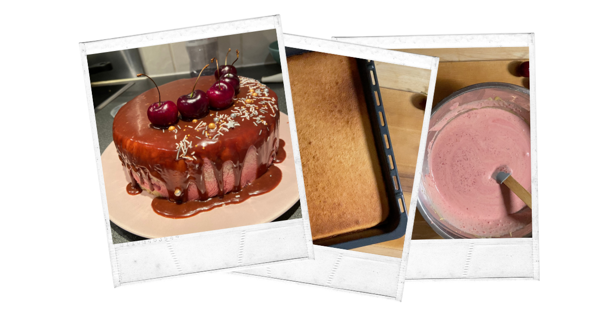 Cherry Mousse Almond Cake