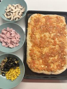 onto a baking tray or pizza stone.