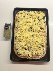 onto a baking tray or pizza stone.