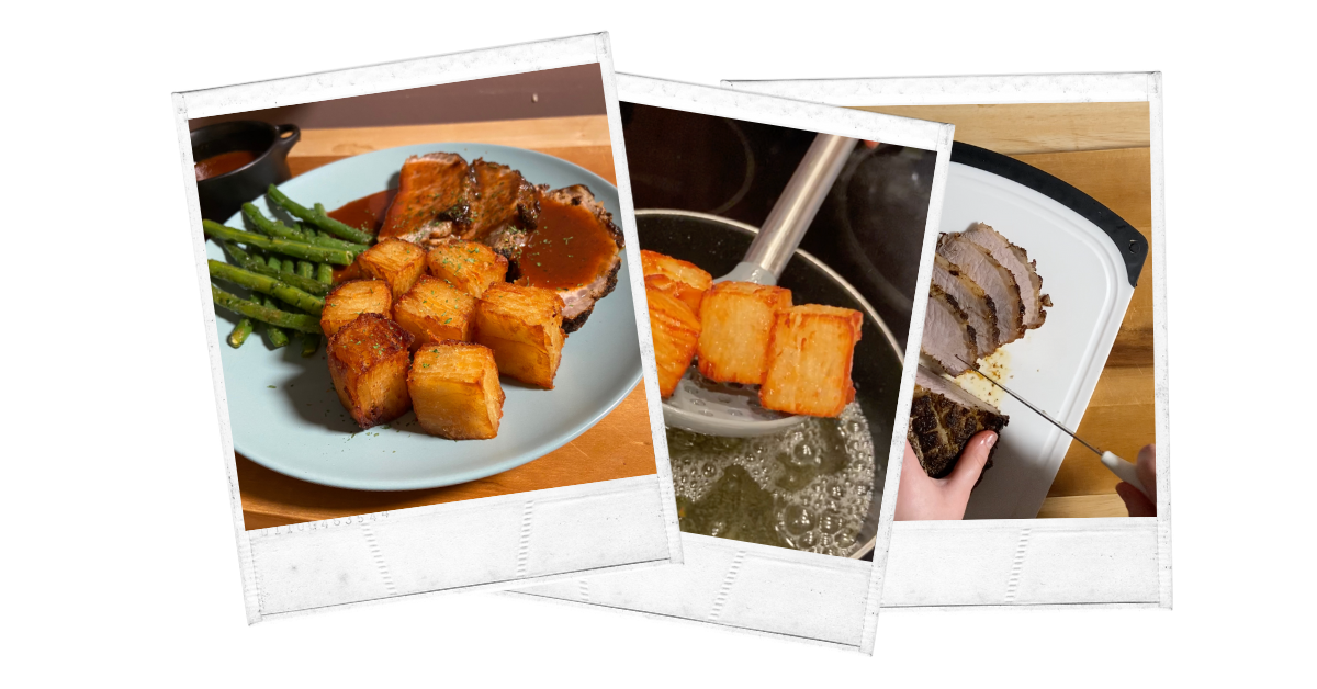 Sunday Roast Reimagined: Crispy Layered Potatoes with Roast Pork