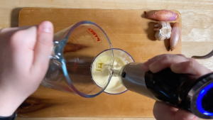 blending the aioli