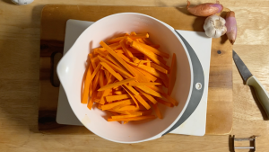 sweet potatoes cut into batons