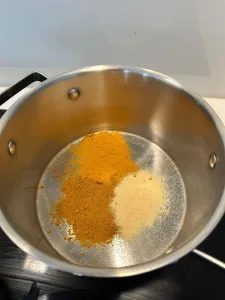 toasting the spices