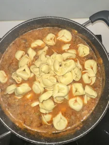 cooking the tortellinis